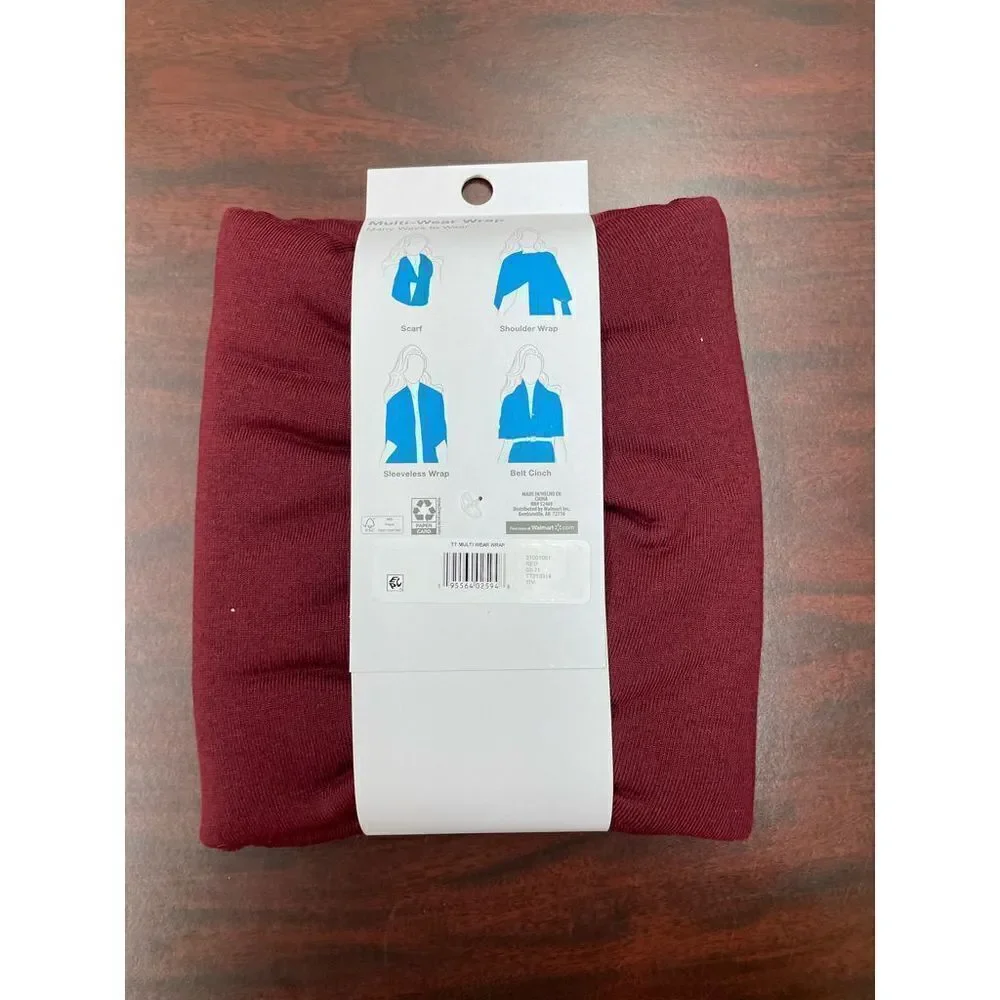 NWT Time and Tru Multi-Wear Wrap In Red